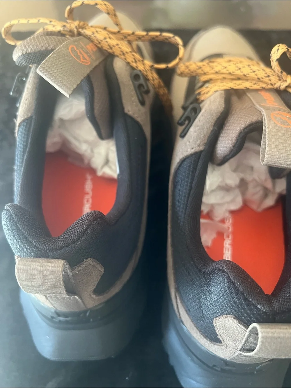 Timberland Brown and Black Trail Athletic Sneakers with Yellow Laces